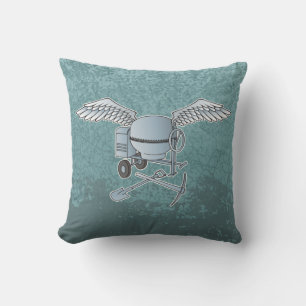 Concrete mixer blue-grey cushion