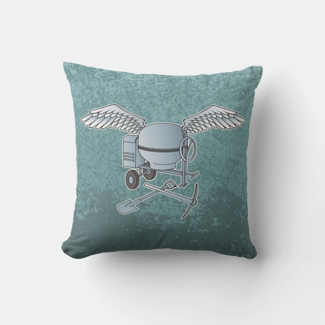 Concrete mixer blue-grey cushion (Front)
