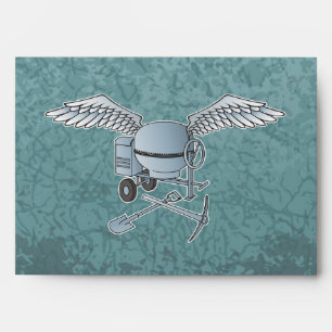 Concrete mixer blue-grey envelopes