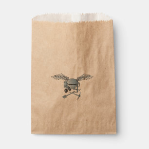 Concrete mixer blue-grey favour bags