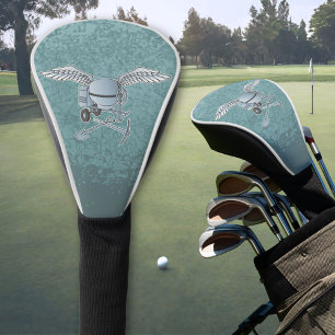 Concrete mixer blue-grey golf head cover