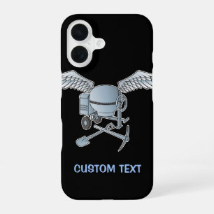 Concrete mixer blue-grey iPhone 16 case