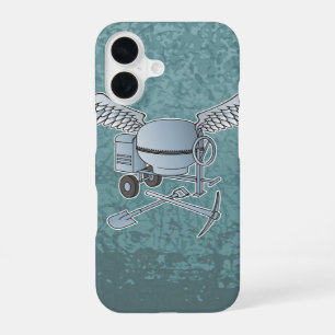 Concrete mixer blue-grey iPhone 16 case