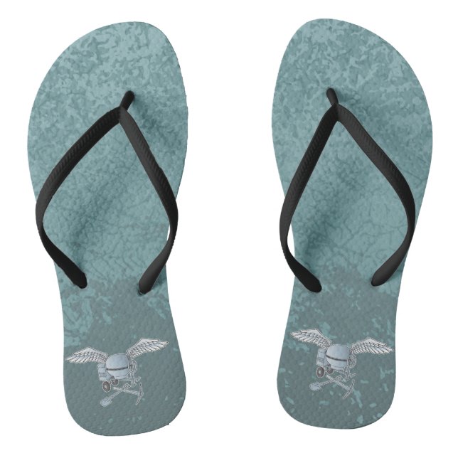 Concrete mixer blue-grey jandals (Footbed)
