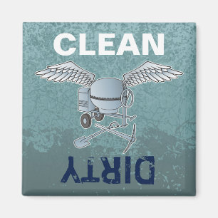 Concrete mixer blue-grey magnet