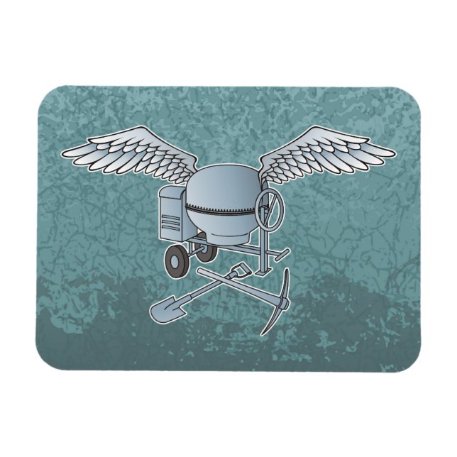 Concrete mixer blue-grey magnet (Horizontal)