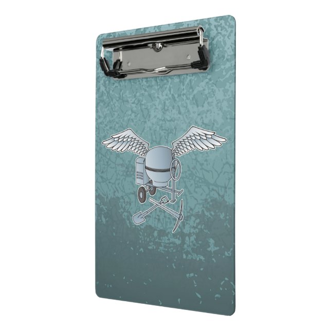 Concrete mixer blue-grey mini clipboard (Angled2)