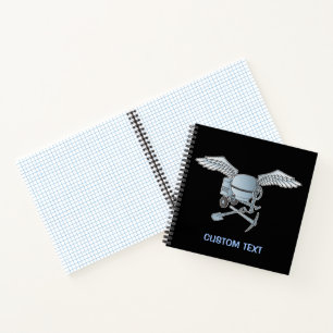 Concrete mixer blue-grey notebook