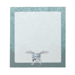Concrete mixer blue-grey notepad
