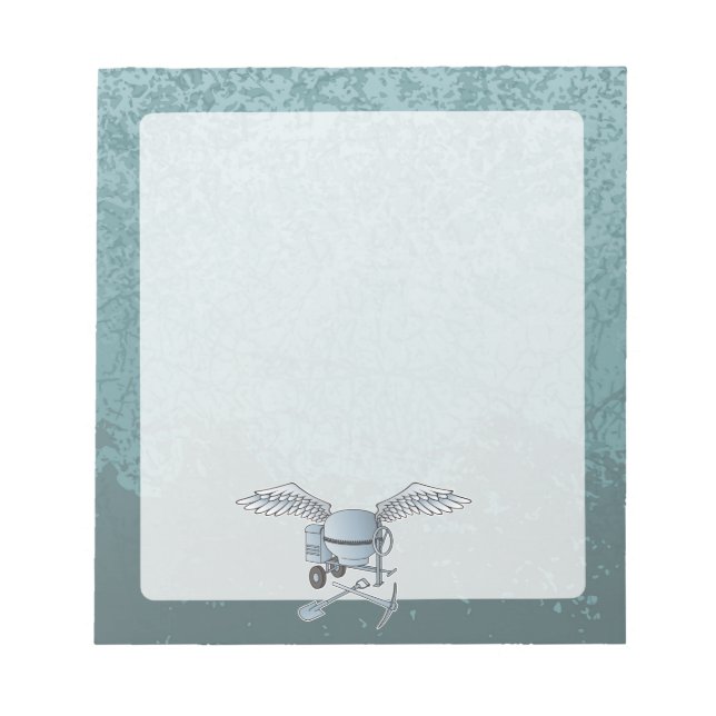 Concrete mixer blue-grey notepad (Front)