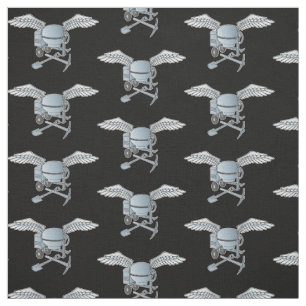 Concrete Mixer Blue-Grey Pattern Fabric