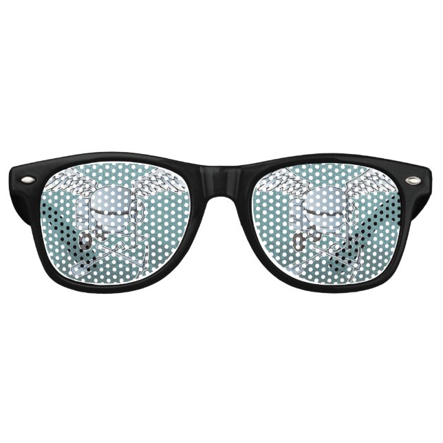 Concrete mixer blue-grey retro sunglasses (Front)
