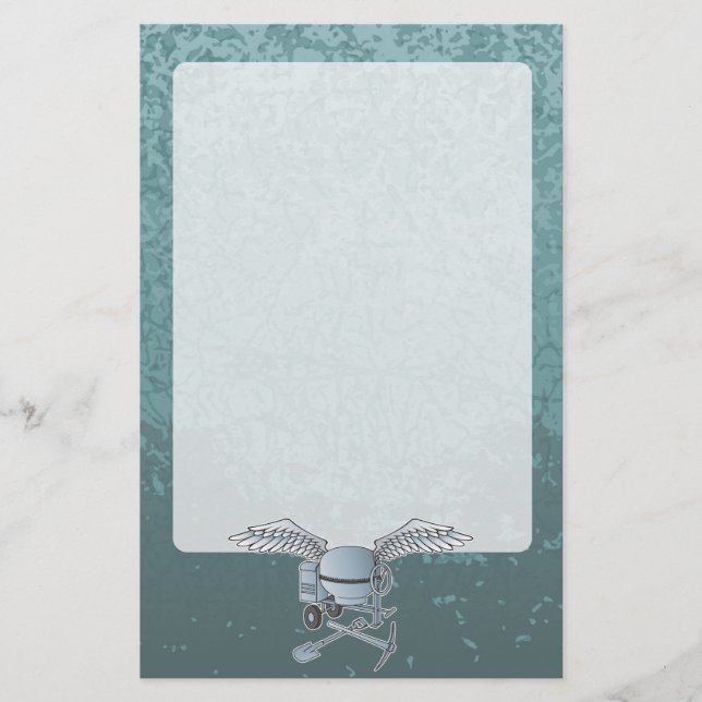 Concrete mixer blue-grey stationery (Front)