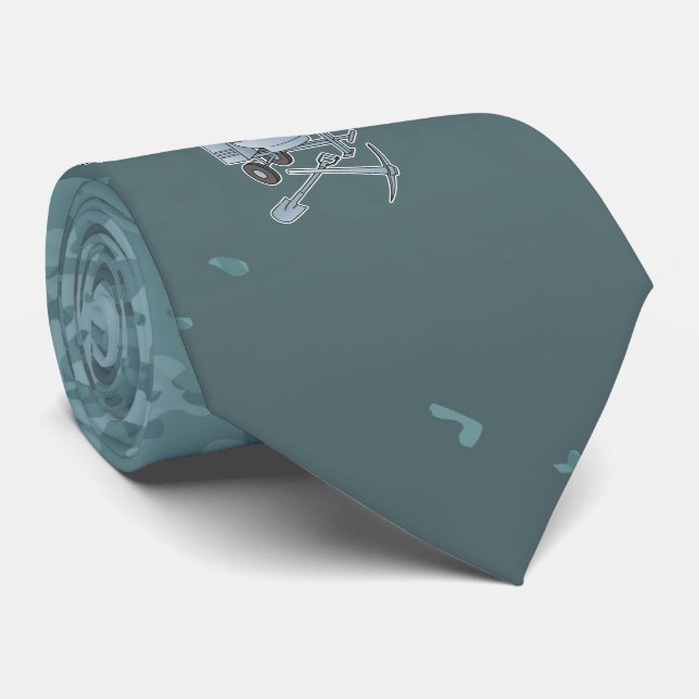 Concrete mixer blue-grey tie (Rolled)