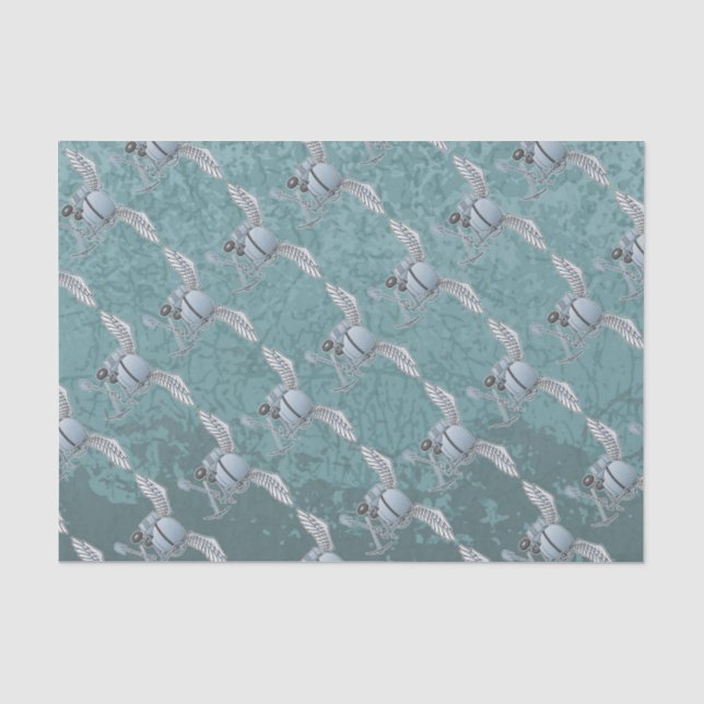 Concrete mixer blue-grey tissue paper (Front)