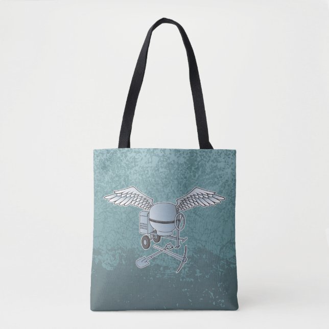 Concrete mixer blue-grey tote bag (Front)