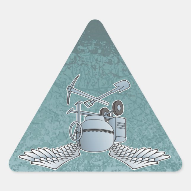 Concrete mixer blue-grey triangle sticker (Front)