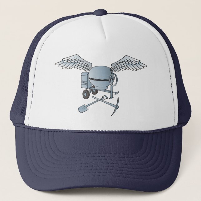 Concrete mixer blue-grey trucker hat (Front)