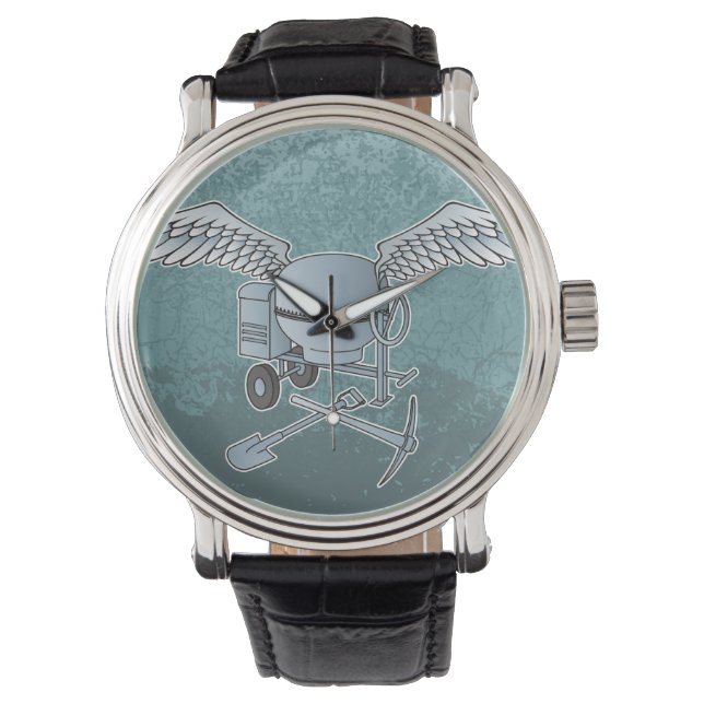 Concrete mixer blue-grey watch (Front)