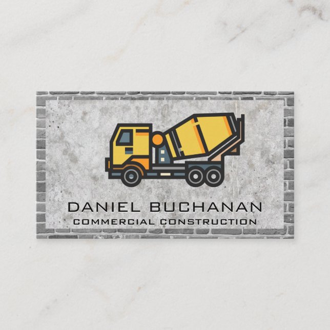 Concrete Mixer | Brick Wall Business Card (Front)