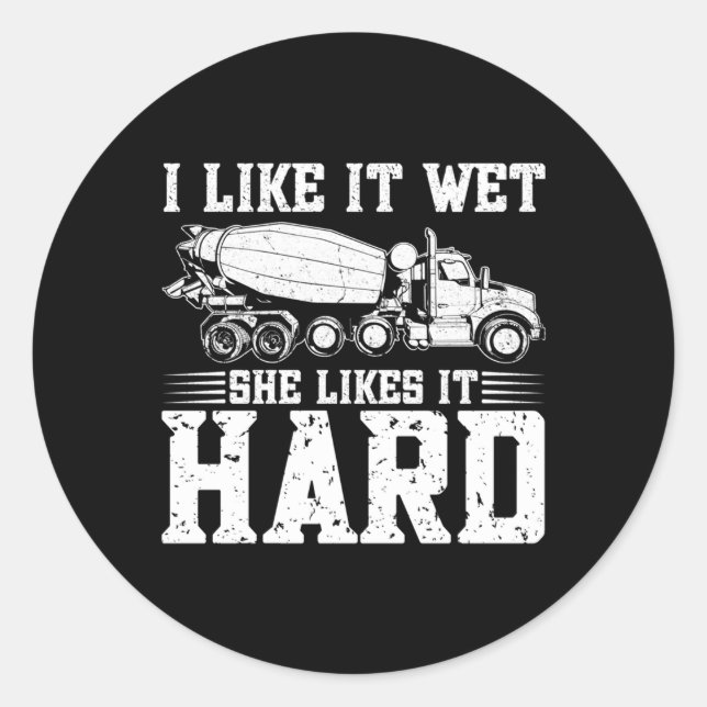 Concrete Mixer Cet Mixer Truck Driver Classic Round Sticker (Front)