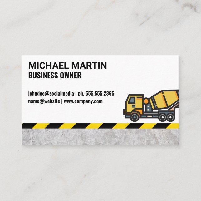 Concrete Mixer | Construction Business Card (Front)