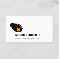 Concrete Mixer Monogram Orange/Black Business Card
