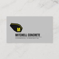 Concrete Mixer Monogram Yellow/Black Business Card