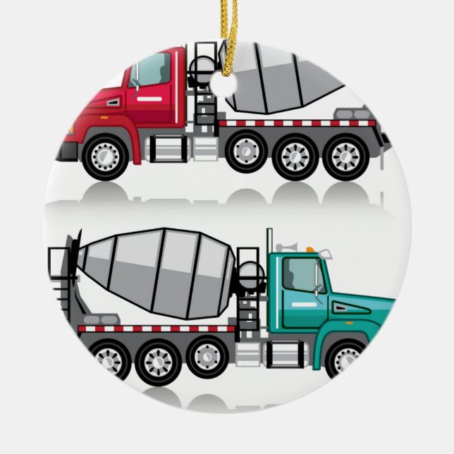 Concrete mixer Truck Ceramic Tree Decoration (Front)