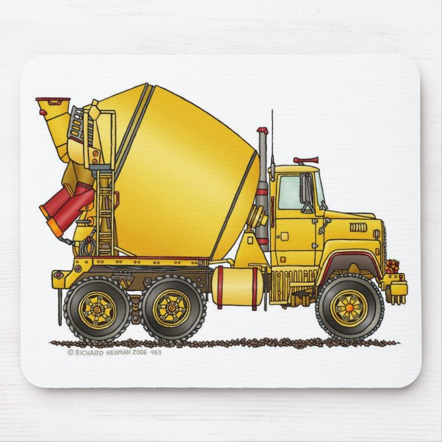 Concrete Mixer Truck Mouse Pad (Front)
