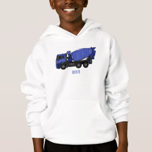 Concrete mixing transport truck cartoon