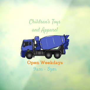 Concrete mixing transport truck cartoon