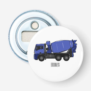 Concrete mixing transport truck cartoon bottle opener