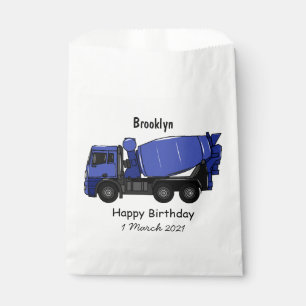 Concrete mixing transport truck cartoon favour bags