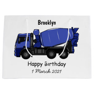Concrete mixing transport truck cartoon large gift bag