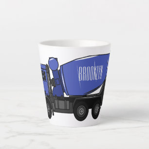 Concrete mixing transport truck cartoon latte mug