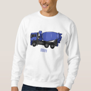 Concrete mixing transport truck cartoon sweatshirt