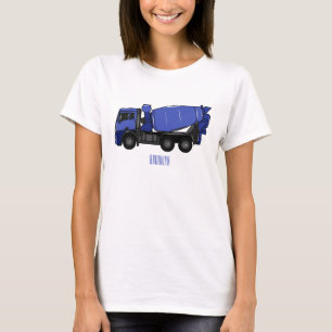 Concrete mixing transport truck cartoon T-Shirt