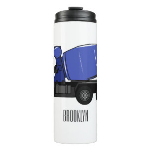 Concrete mixing transport truck cartoon thermal tumbler