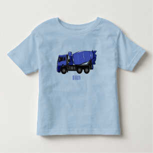 Concrete mixing transport truck cartoon toddler T-Shirt