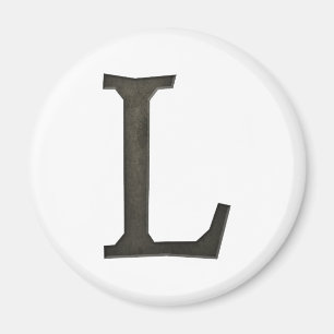 Concrete Monogram Letter L Magnet
