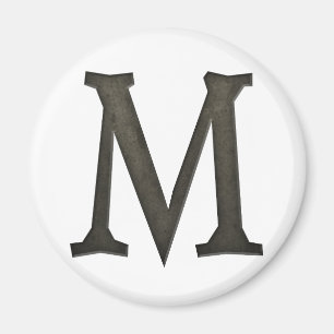 Concrete Monogram Letter M Magnet