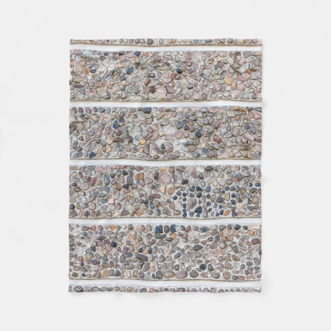 Concrete pebbles wall fleece blanket (Front)