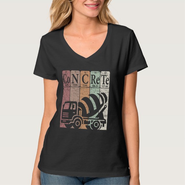 Concrete Periodic Table Elements Construction Work T-Shirt (Front)