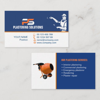 Concrete & Plastering Contractor Business Card