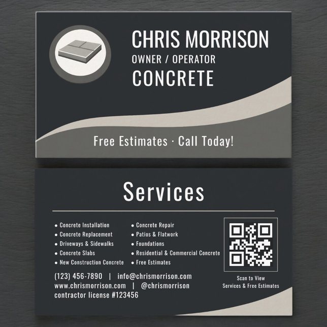 Concrete Professional QR Code Business Card (Creator Uploaded)
