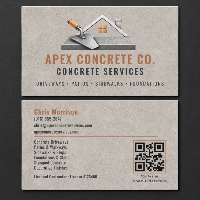 Concrete QR Code Professional Business Card (Creator Uploaded)