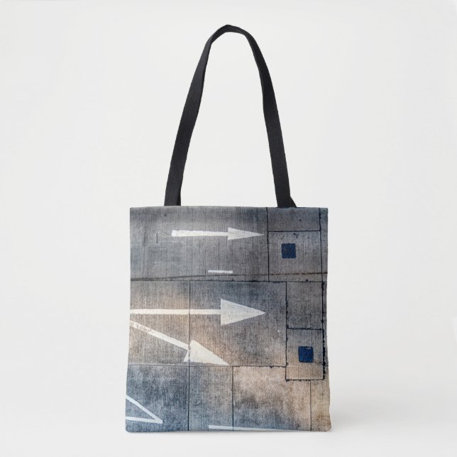 Concrete road with painted arrow directions tote bag (Front)