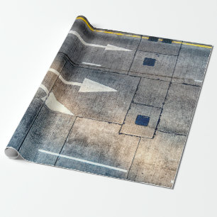 Concrete road with painted arrow directions wrapping paper