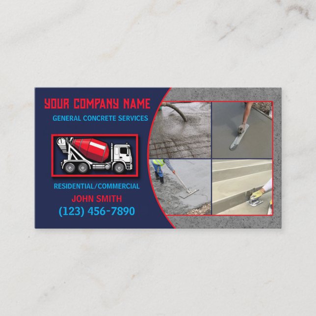 Concrete Service Business Card (Front)